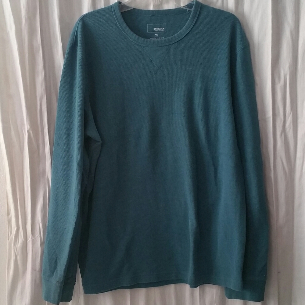 Teal thermal long sleeve t-shirt, xl